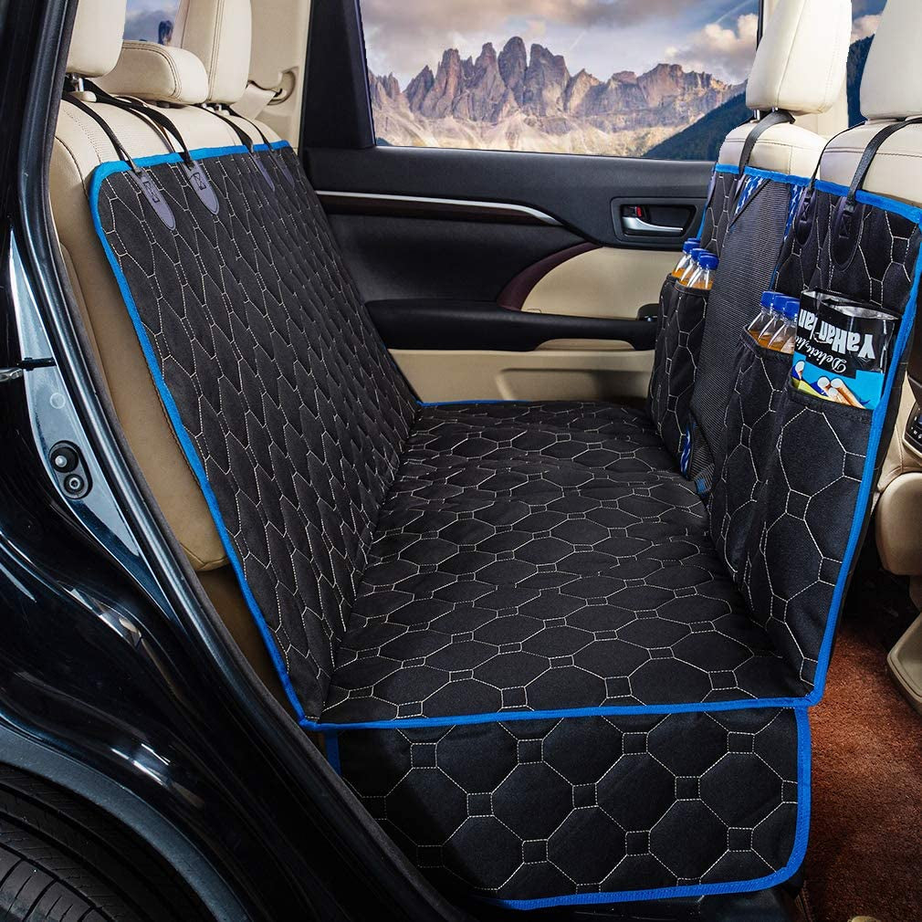 "Ultimate Dog Back Seat Protector: Waterproof, Scratchproof, Nonslip Hammock for Cars & SUVs - Protect Your Backseat from Dirt, Fur, and Scratches!"