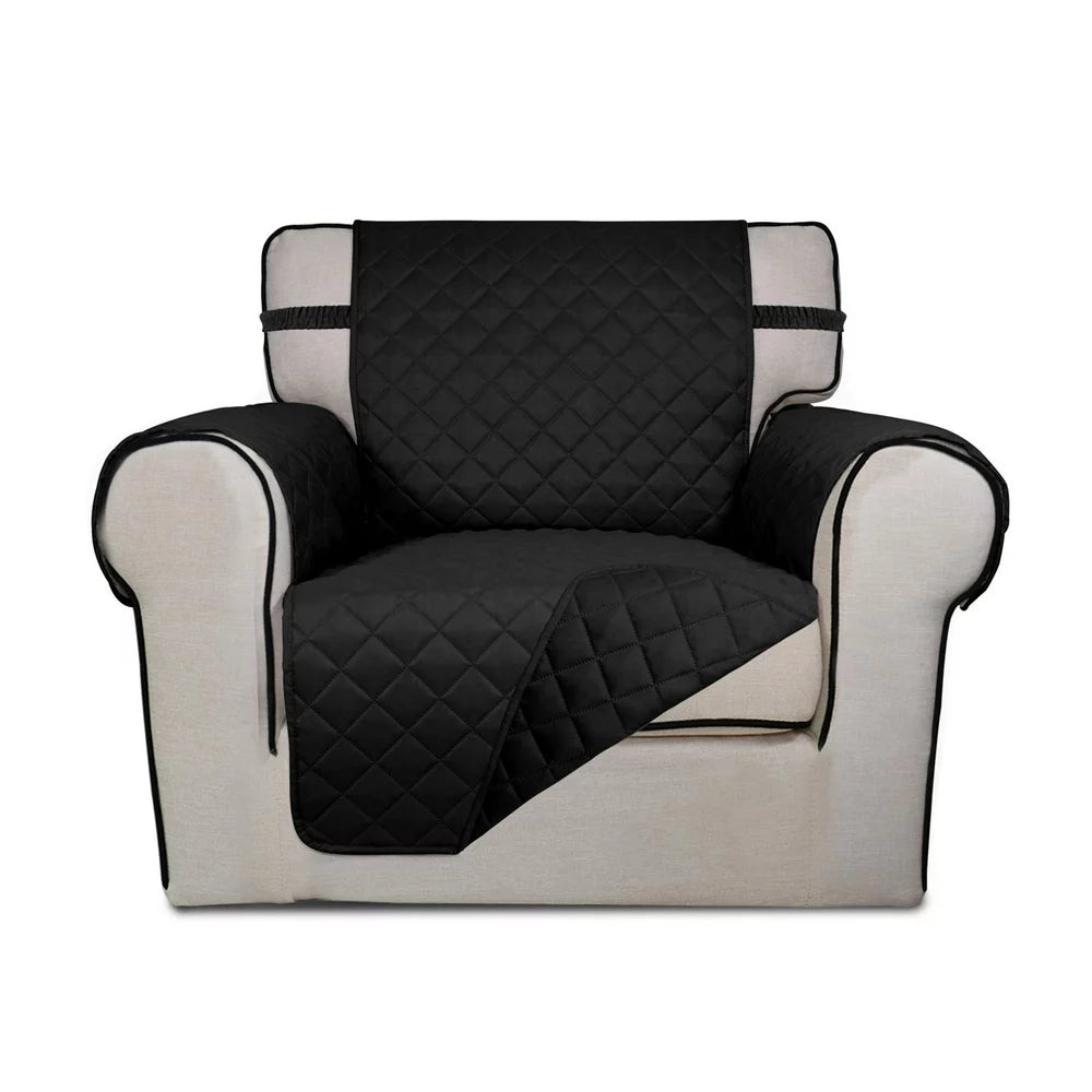 "Ultimate Waterproof Sofa Cover: Protect Your Couch from Pets, Kids, and Spills with this Stylish, Machine Washable Slipcover - Non-Slip and Perfect for Chairs - Sleek Black Design"