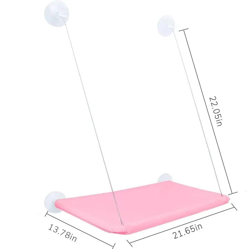 "Ultimate Comfort and Entertainment: Foldable Cat Window Perch Bed Hammock with Secure 4 Suction Cups"
