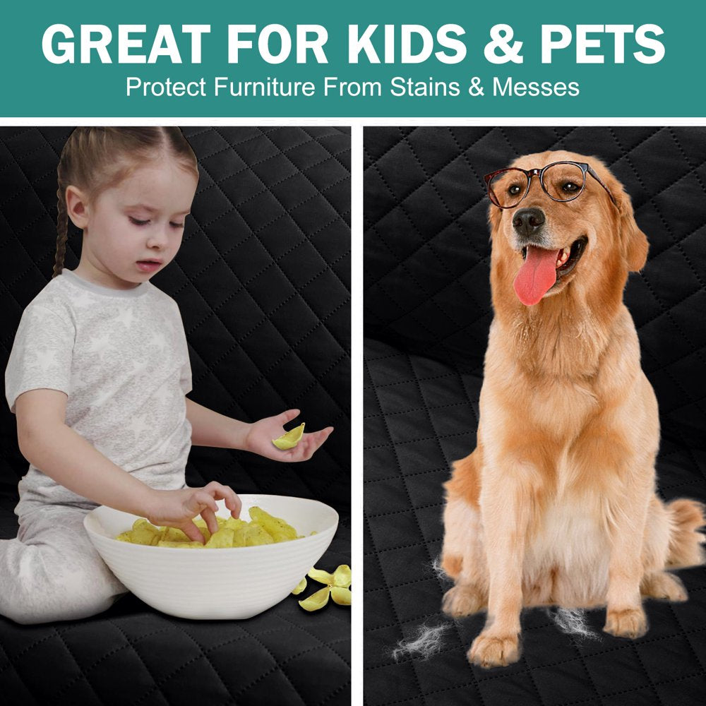 "Ultimate Waterproof Sofa Cover: Protect Your Couch from Pets, Kids, and Spills with this Stylish, Machine Washable Slipcover - Non-Slip and Perfect for Chairs - Sleek Black Design"