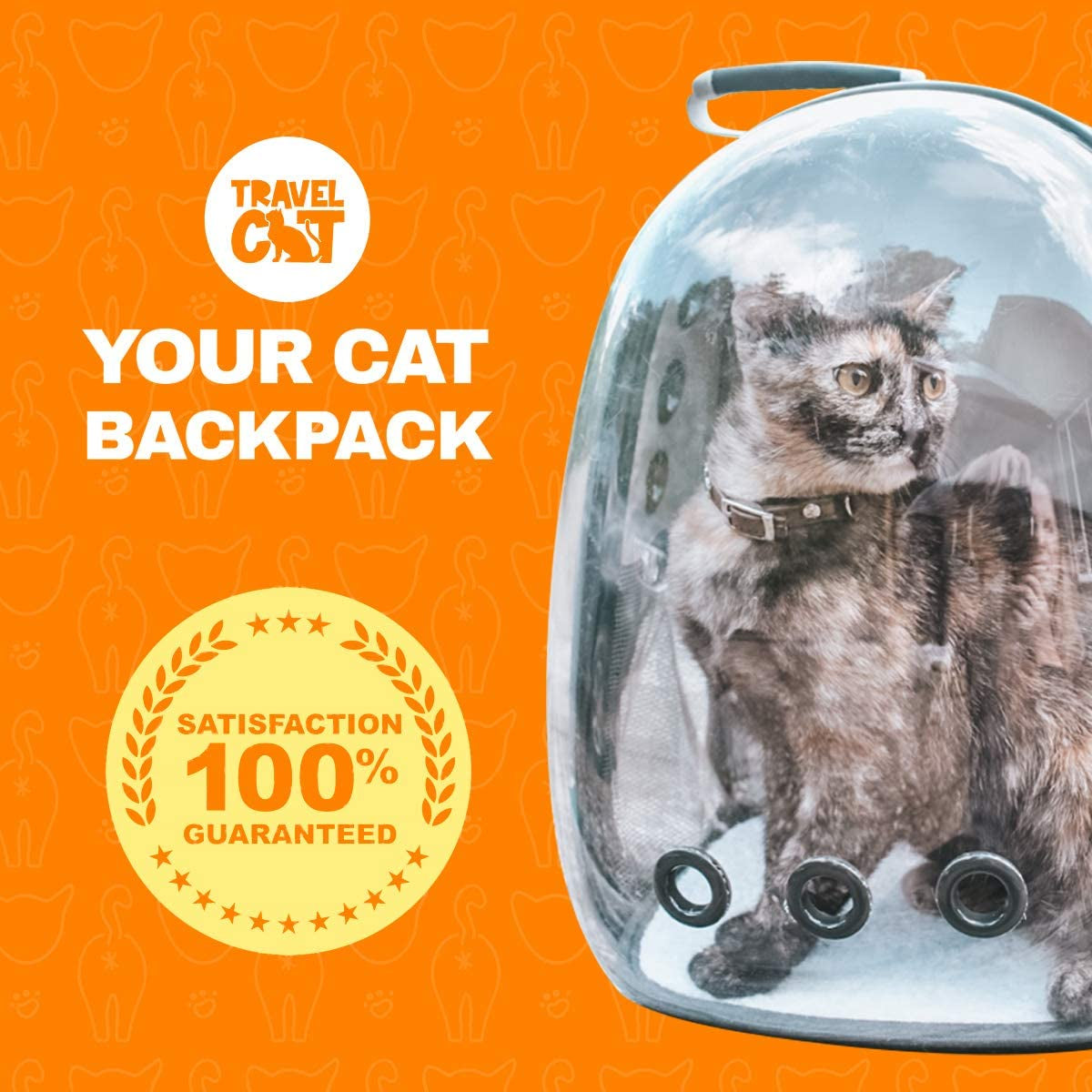"Travel in Style with our Airline Approved Cat Bubble Backpack - Ultimate Comfort and Style for Small to Medium Cats - Deluxe Transparent Bubble Capsule Pet Carrier with Removable Mat, Side Pocket, and Adjustable Straps!"