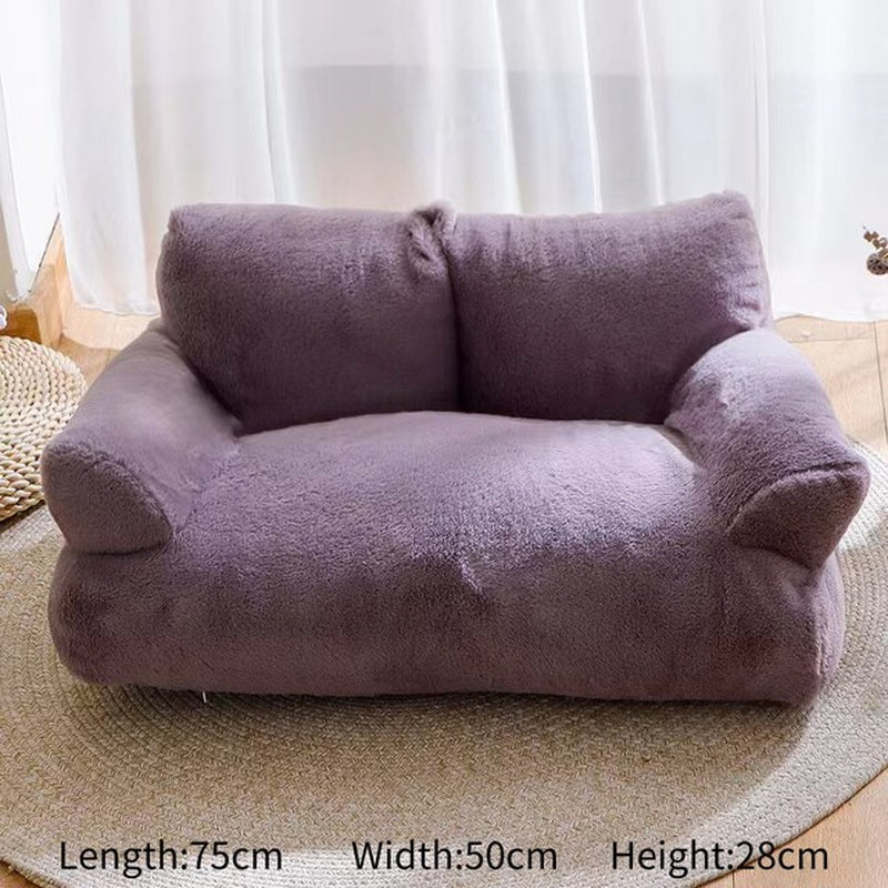 "Ultimate Comfort and Style: Exquisite Fur Pet Sofa Bed for Cats and Dogs - Perfect for Summer Relaxation!"