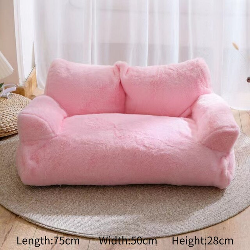 "Ultimate Comfort and Style: Exquisite Fur Pet Sofa Bed for Cats and Dogs - Perfect for Summer Relaxation!"