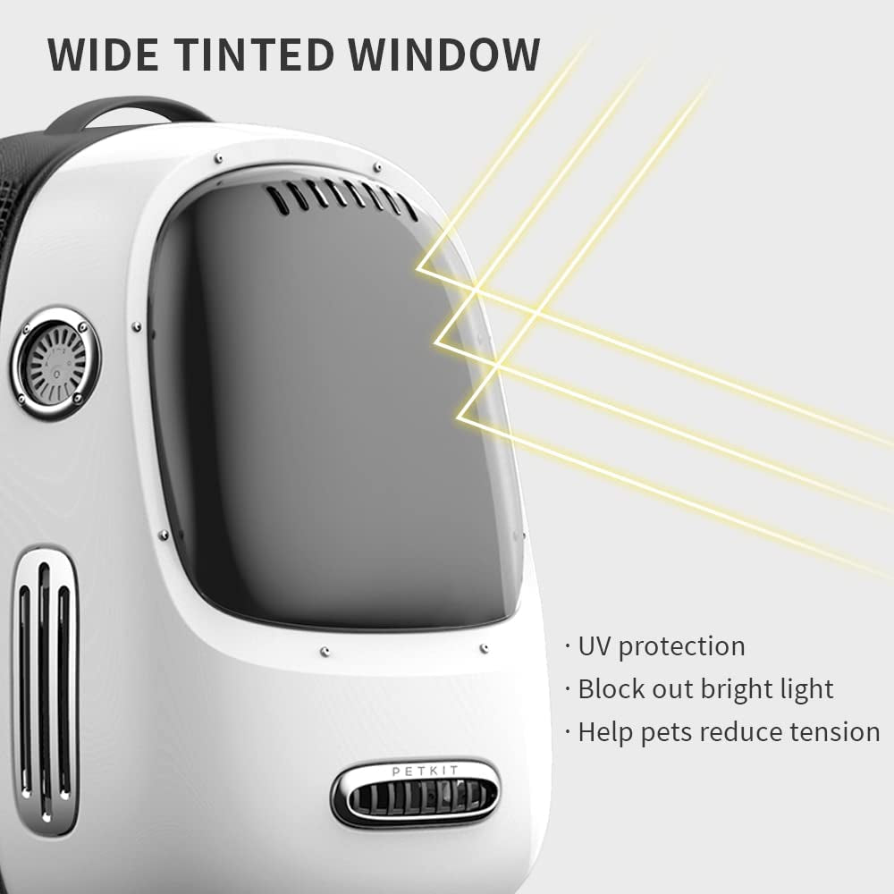 "Stay Cool and Comfortable on Your Adventures with the Ultimate Ventilated Cat Backpack Carrier: Built-in Fan & Light Included!"