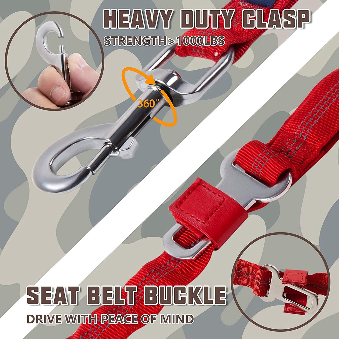 "Ultimate Comfort and Control: Premium Bungee Dog Leash for Large Breeds, No-Pull Design with Shock Absorption and Dual Padded Handles - Ideal for Training and Walking"