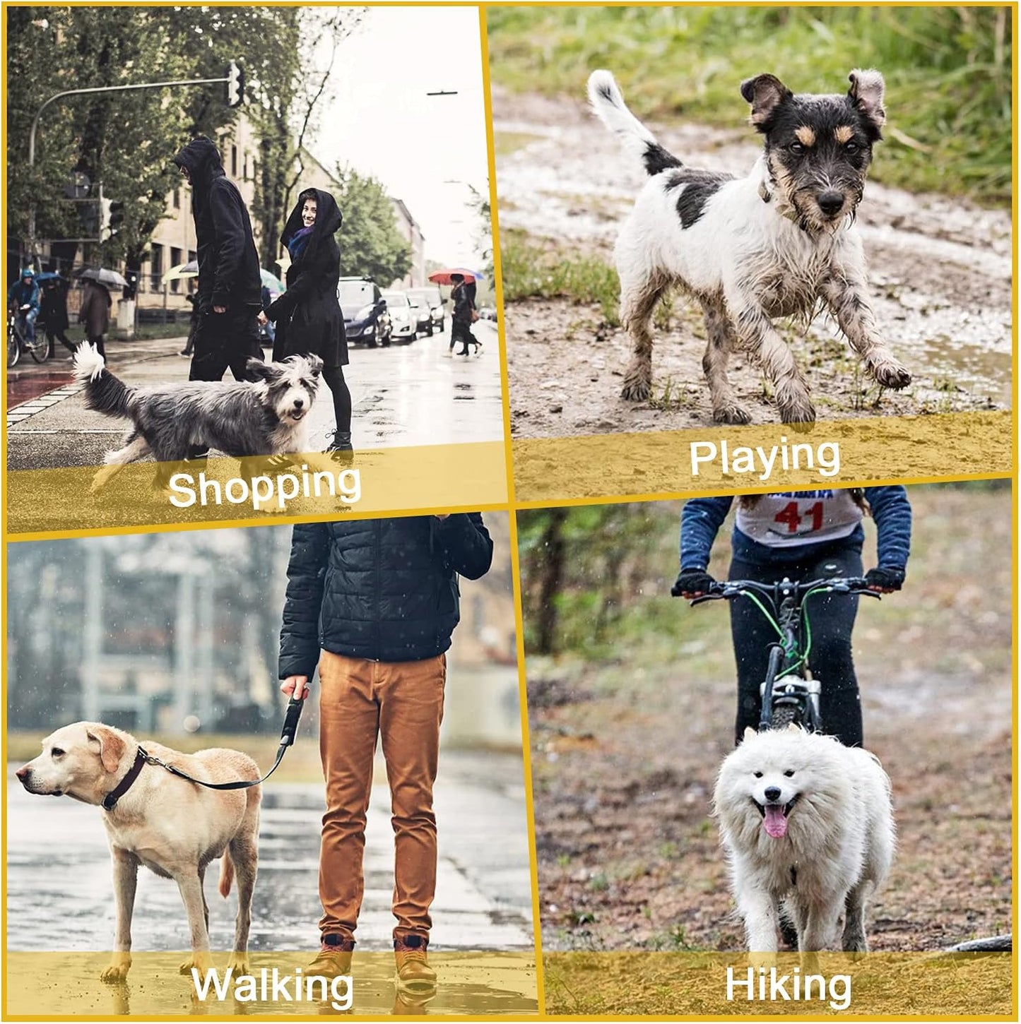 "Stay Dry in Style: Waterproof Dog Raincoat with Reflective Straps and Leash Hole for Dogs of All Sizes!"