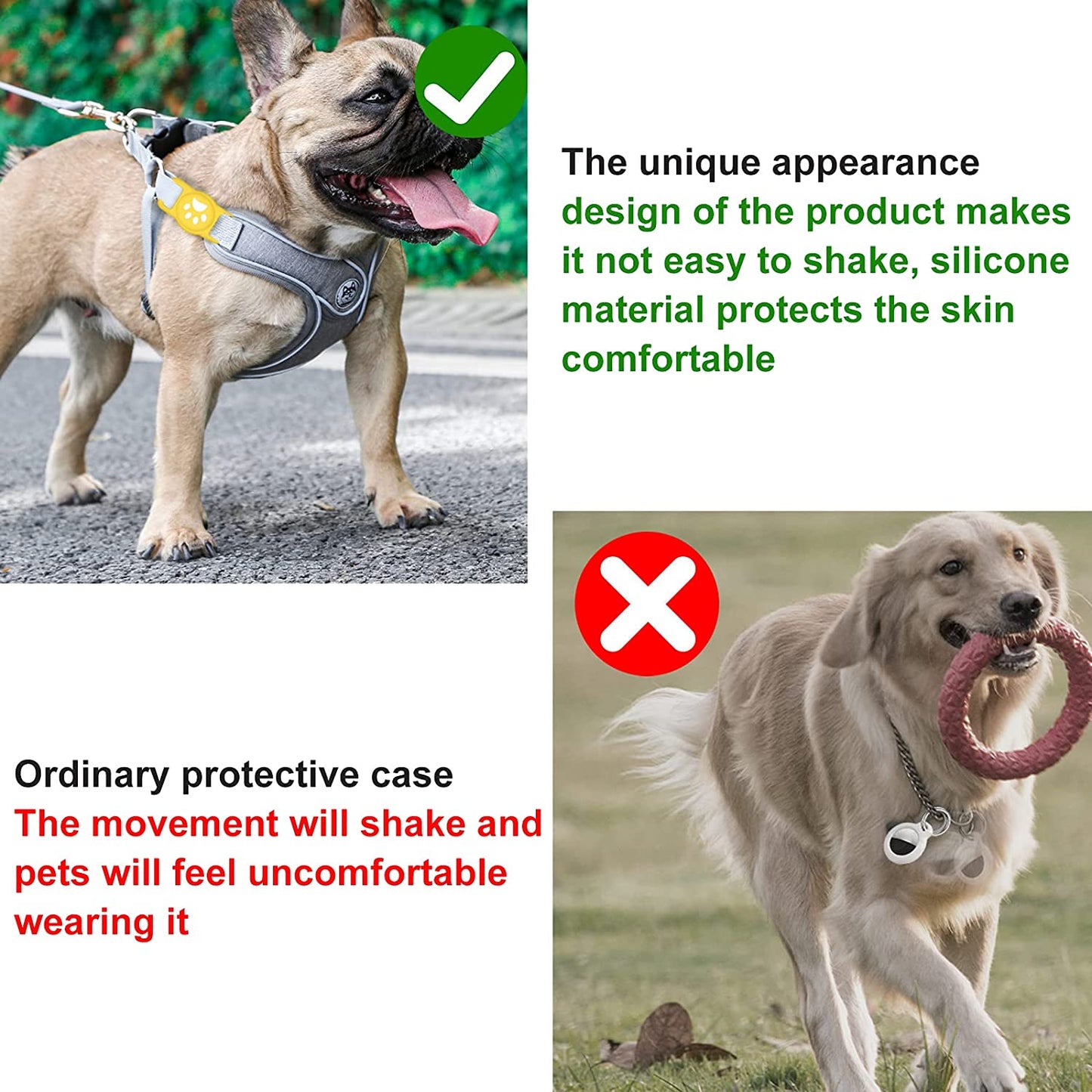 "Secure Your Furry Friend with our Stylish Black Air Tag Dog Collar Holder - Ultimate Safety and Tracking Accessory for Apple Airtag"