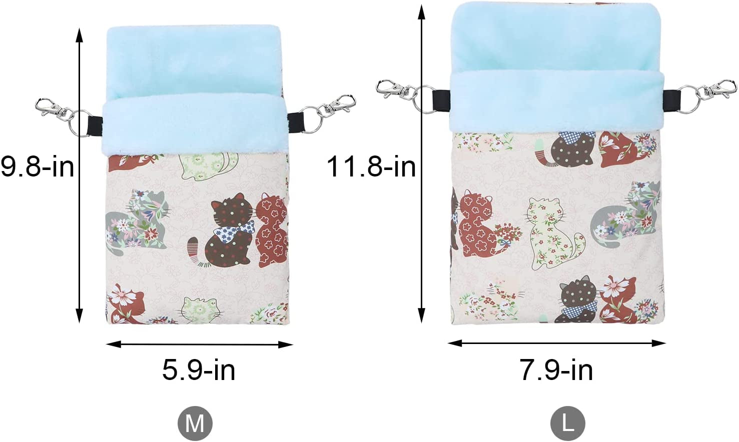 Cozy Cat-themed Sleeping Pouch for Small Pets - Perfect Bed for Hamsters, Hedgehogs, Sugar Gliders, and Squirrels (Medium Size, Pretty Pink)