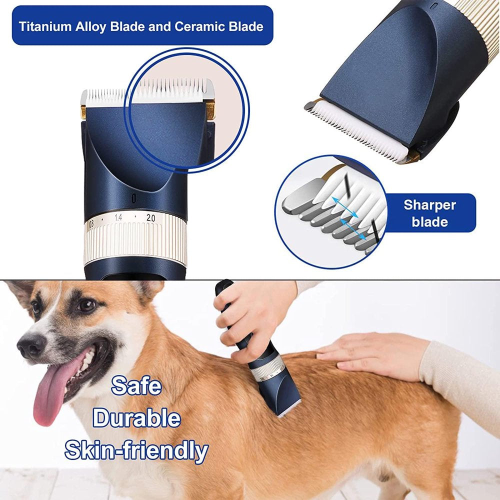 "Silent and Efficient Pet Grooming Clippers - Perfect for Thick Fur! Rechargeable, Cordless, and Low Noise - Ideal for Dogs, Cats, and Other Pets"
