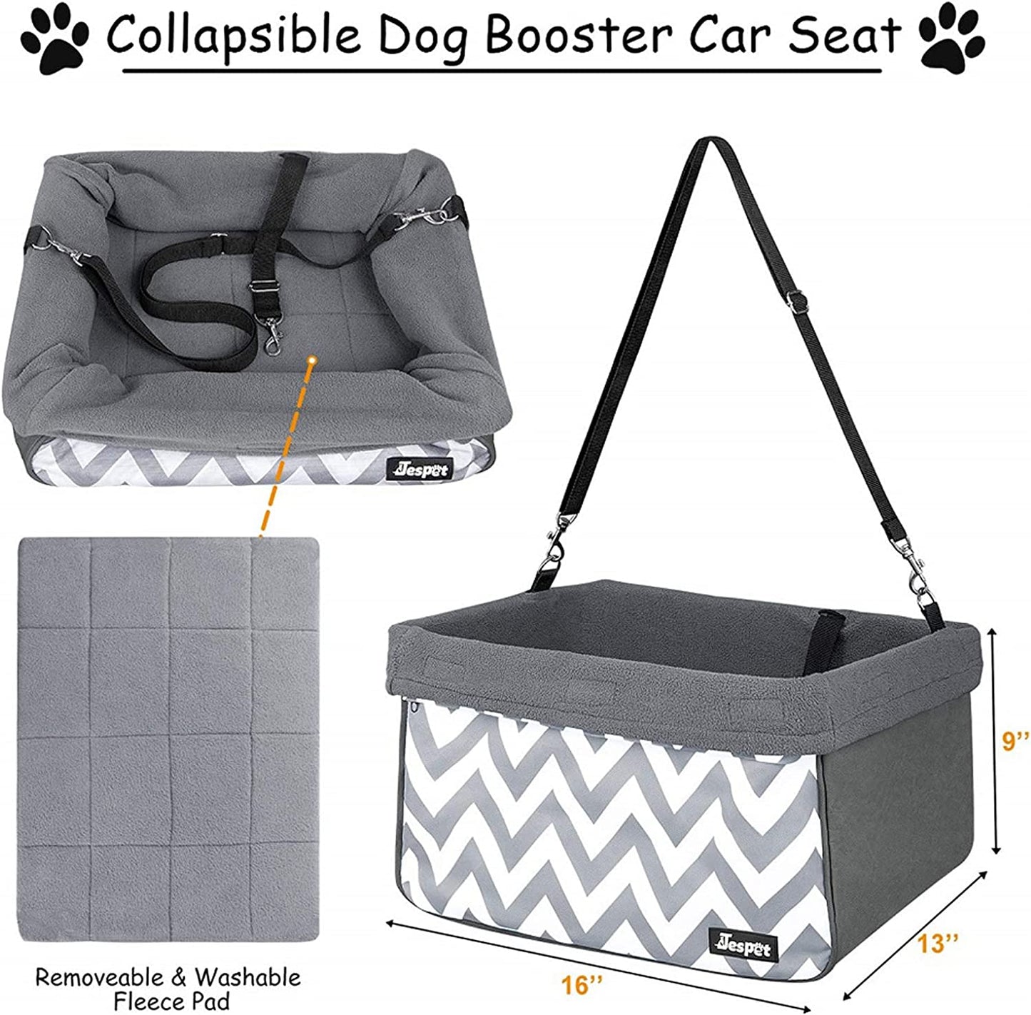 "Travel in Style with the & GOOPAWS Dog Booster Seat - Safe and Portable Car Seat for Your 24Lbs Fur Baby!"
