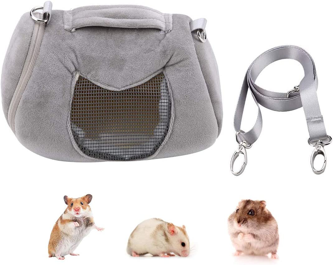 "Travel in Style with the Ultimate Hamster Carrier Bag - Portable, Adjustable, and Perfect for Small Pets!"
