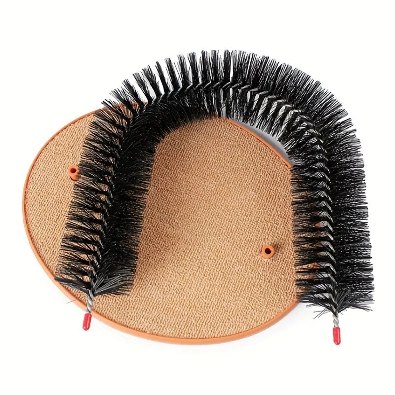 "Ultimate Cat Grooming and Playtime Experience: Self-Grooming Arch with Massage, Scratching Pad, and Interactive Toy for Cats"