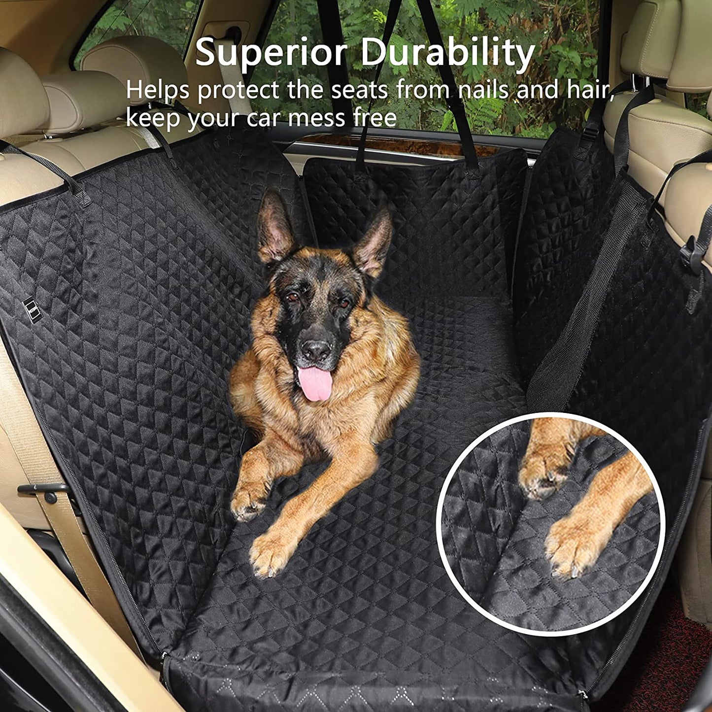 "Ultimate Dog Car Seat Cover: Protect Your Back Seat with Scratchproof Nonslip Hammock, Washable and Stylish - No More Dirt and Pet Fur in Your Car!"