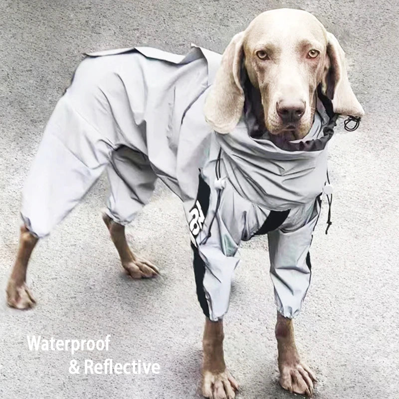 "Stay Stylish and Protected with our Reflective Waterproof Dog Jumpsuit - Perfect for Outdoor Adventures!"