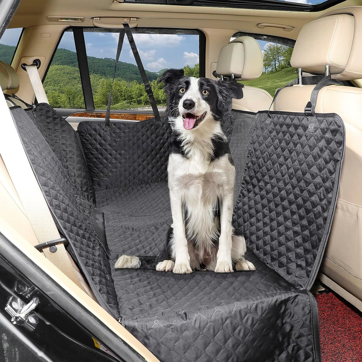 "Ultimate Dog Car Seat Cover: Protect Your Back Seat with Scratchproof Nonslip Hammock, Washable and Stylish - No More Dirt and Pet Fur in Your Car!"