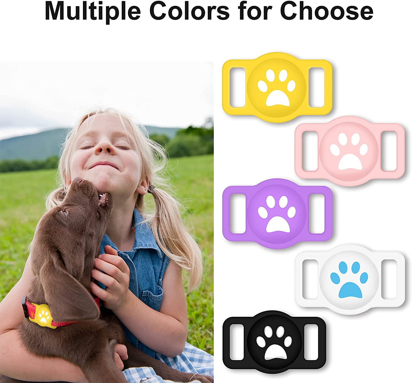 "Secure Your Furry Friend with our Stylish Black Air Tag Dog Collar Holder - Ultimate Safety and Tracking Accessory for Apple Airtag"