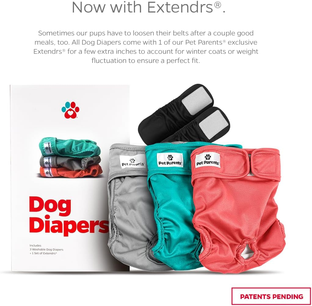 "Stylish and Durable Washable Dog Diapers - 3 Pack of Premium Southern Belle Female Dog Diapers, Extra Small Size"