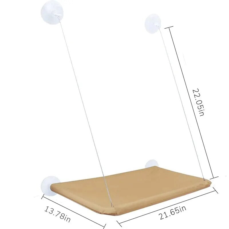 "Ultimate Comfort and Entertainment: Foldable Cat Window Perch Bed Hammock with Secure 4 Suction Cups"