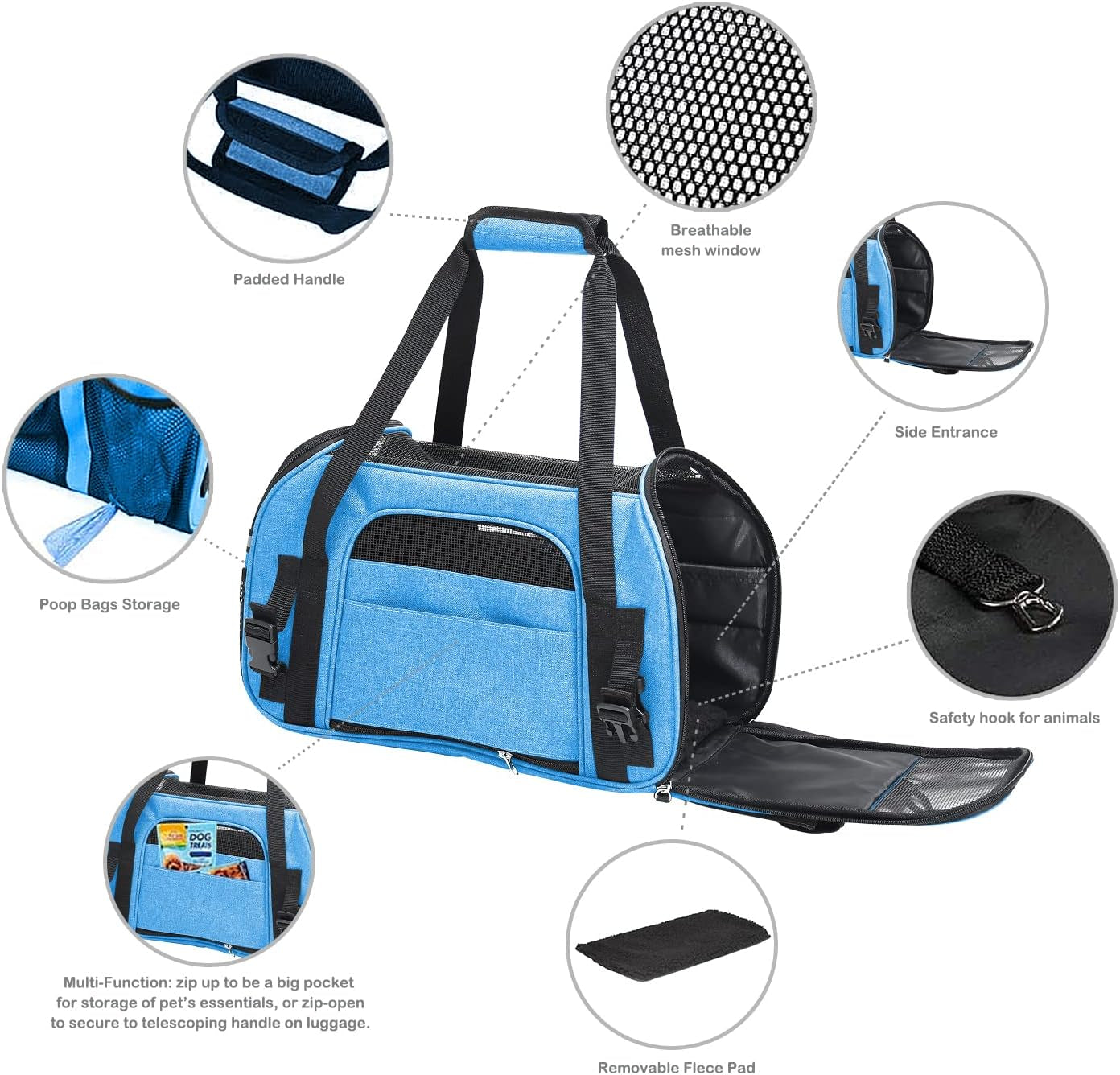 "Ultimate Travel Companion for Small Pets - Cozy and Convenient Pet Carrier, Airline Approved!"