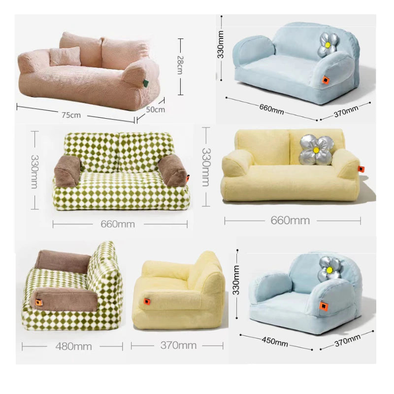 "Ultimate Comfort and Style: Exquisite Fur Pet Sofa Bed for Cats and Dogs - Perfect for Summer Relaxation!"