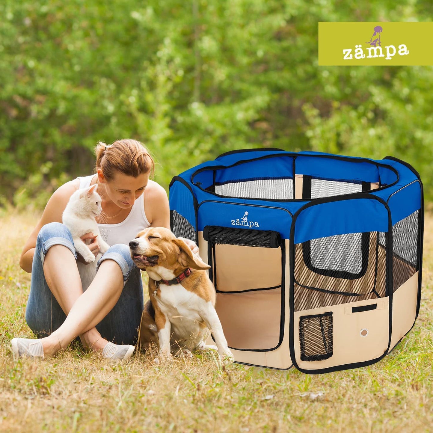 "Ultimate Puppy Playpen: Portable, Foldable, and Versatile Pet Haven for Dogs and Cats - Perfect for Indoor/Outdoor Use and Travel!"