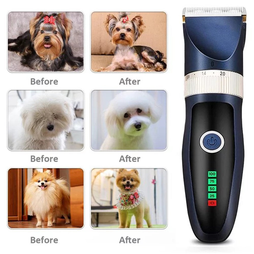 "Silent and Efficient Pet Grooming Clippers - Perfect for Thick Fur! Rechargeable, Cordless, and Low Noise - Ideal for Dogs, Cats, and Other Pets"