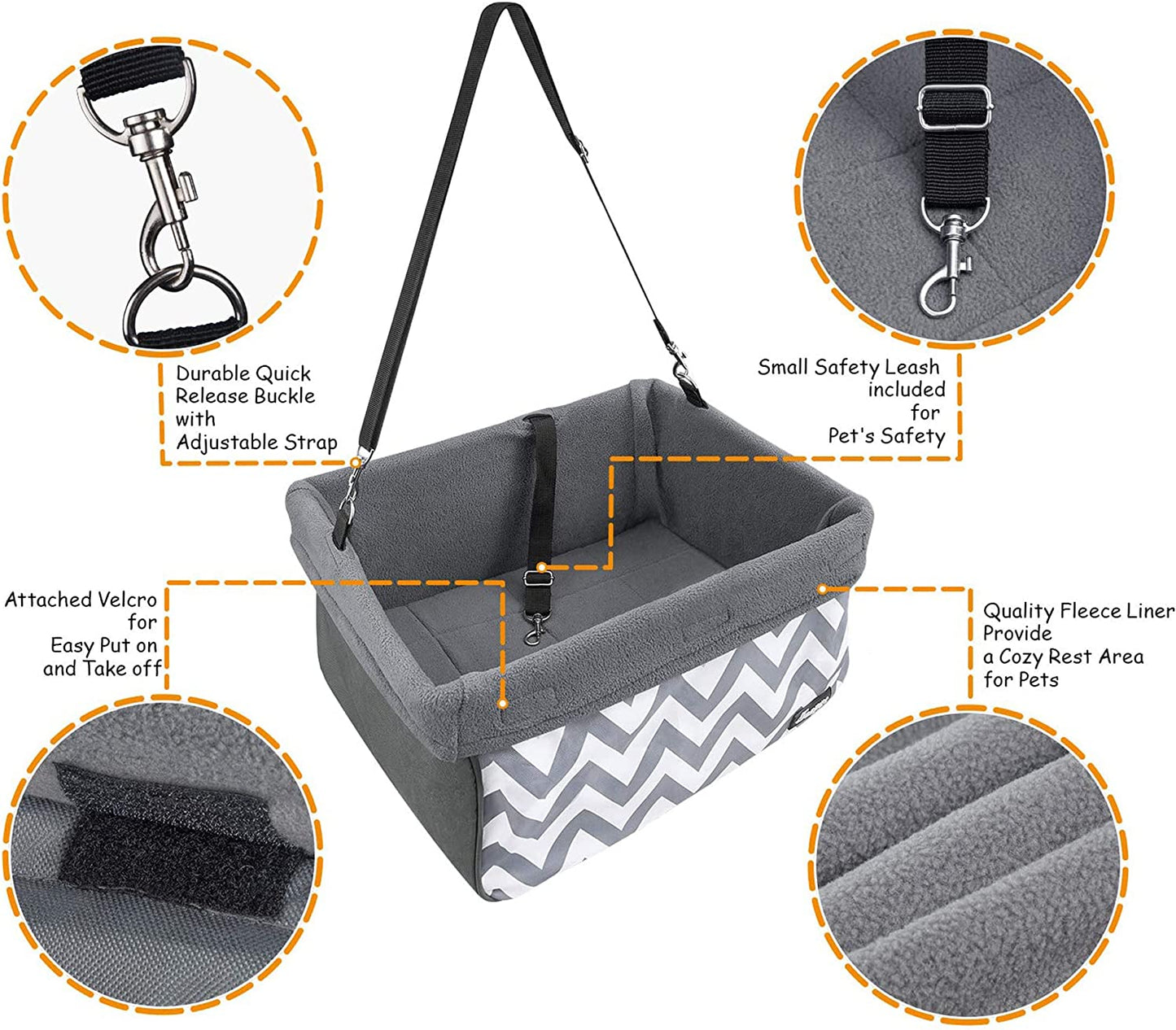 "Travel in Style with the & GOOPAWS Dog Booster Seat - Safe and Portable Car Seat for Your 24Lbs Fur Baby!"