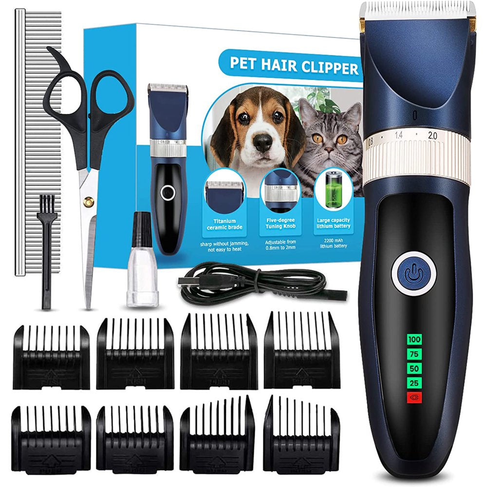 "Silent and Efficient Pet Grooming Clippers - Perfect for Thick Fur! Rechargeable, Cordless, and Low Noise - Ideal for Dogs, Cats, and Other Pets"