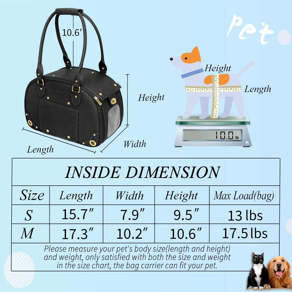 "Stylish and Waterproof Dog Carrier - The Ultimate Travel Companion for Cats and Small Dogs!"