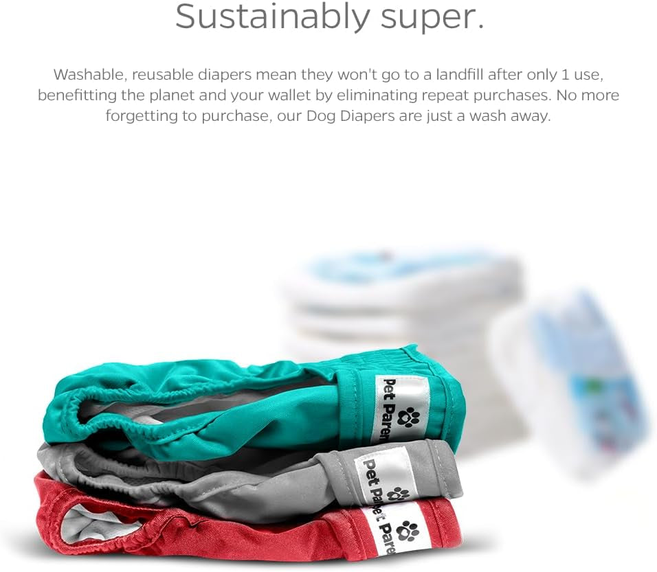 "Stylish and Durable Washable Dog Diapers - 3 Pack of Premium Southern Belle Female Dog Diapers, Extra Small Size"