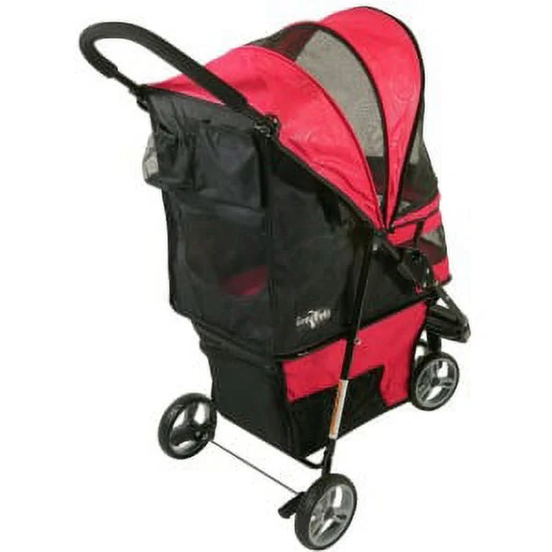 "Ultimate Luxury Pet Stroller - Pamper Your Pooch in Raspberry Sorbet Style!"