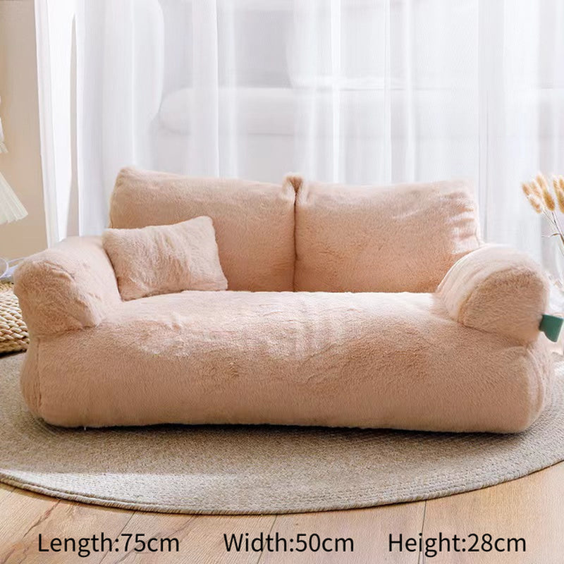 "Ultimate Comfort and Style: Exquisite Fur Pet Sofa Bed for Cats and Dogs - Perfect for Summer Relaxation!"