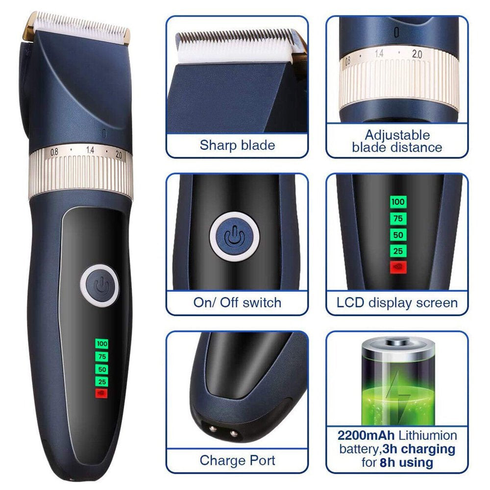 "Silent and Efficient Pet Grooming Clippers - Perfect for Thick Fur! Rechargeable, Cordless, and Low Noise - Ideal for Dogs, Cats, and Other Pets"