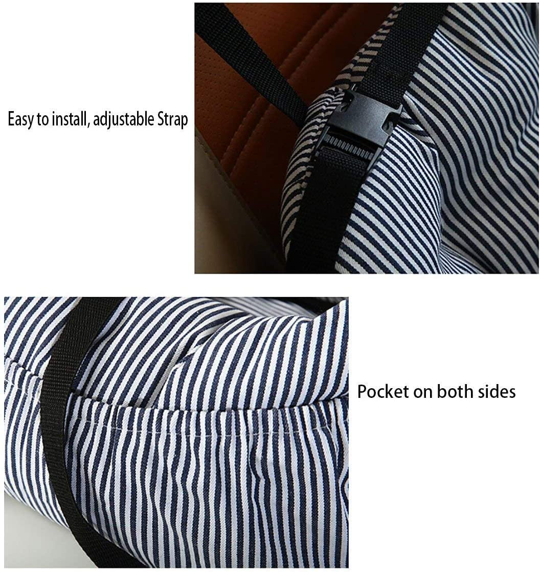 "Ultimate Dog Car Seat: Travel in Style and Safety with Pet Booster Seat and Storage Pocket (Coffee Stripe)"