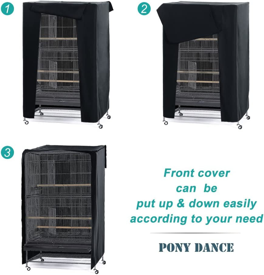 "Ultimate Birdcage Cover: Ensure a Peaceful Night's Sleep for Your Feathered Friend with our Blackout & Breathable Cover - Small, Black, 21 x 21 x 28 Inches"