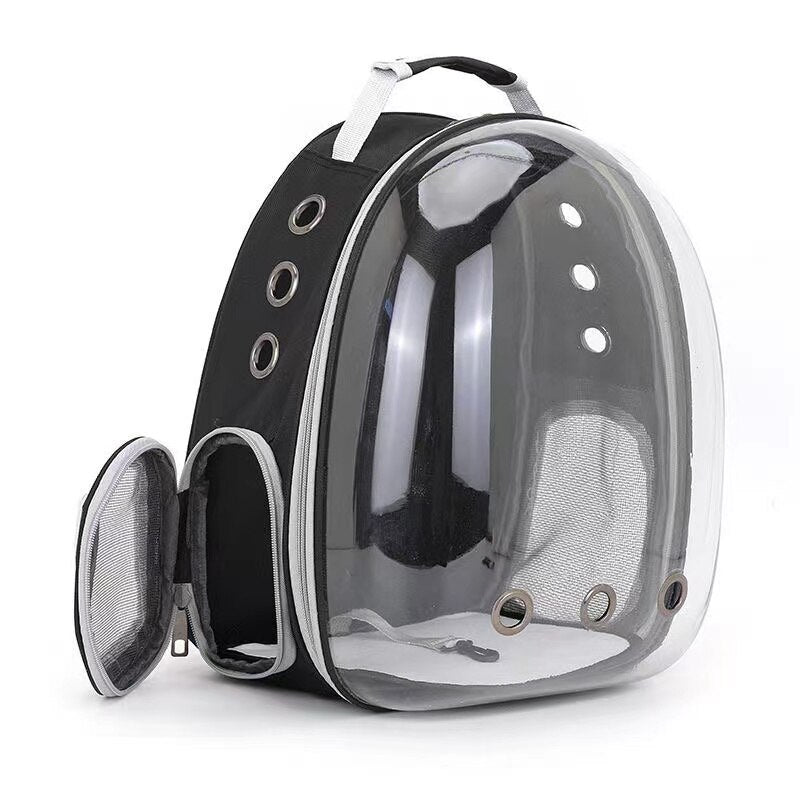 "Explore the Galaxy with Your Furry Friend: Astronaut-Inspired Transparent Backpack Pet Carrier for Dogs and Cats, Perfect for Travel!"