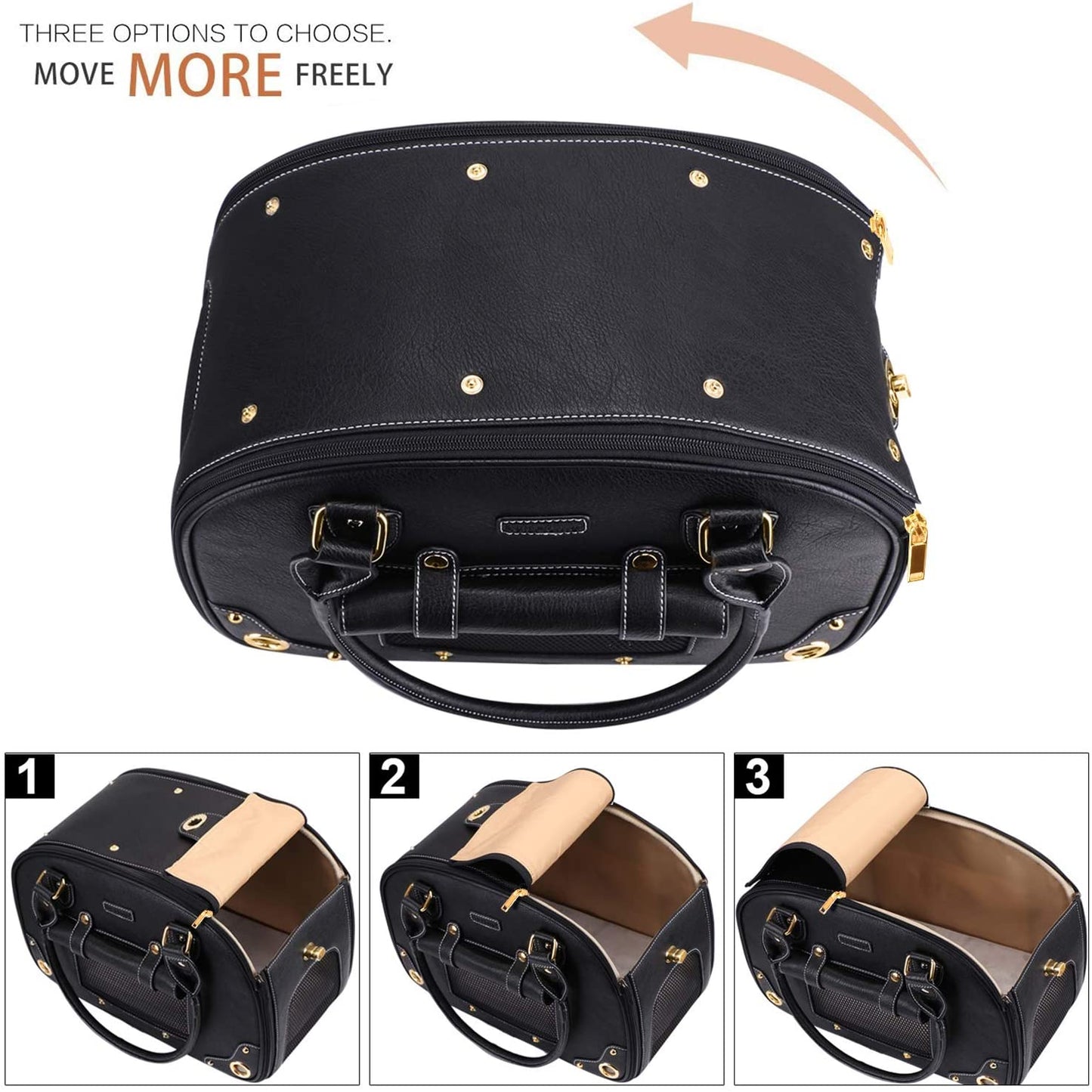 "Stylish and Waterproof Dog Carrier - The Ultimate Travel Companion for Cats and Small Dogs!"