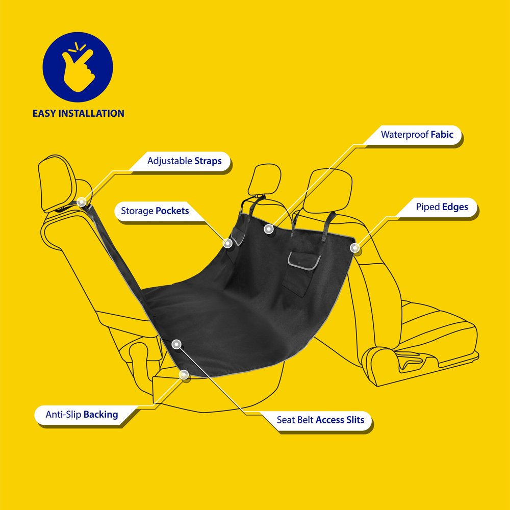 "Ultimate Dog Hammock Car Seat Cover: Keep Your Car Clean and Your Pet Happy with our Waterproof Protector!"