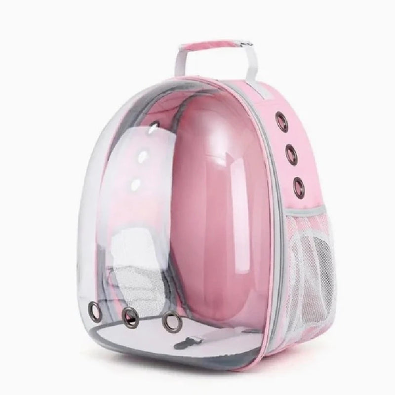 "Explore the Galaxy with Your Furry Friend: Astronaut-Inspired Transparent Backpack Pet Carrier for Dogs and Cats, Perfect for Travel!"
