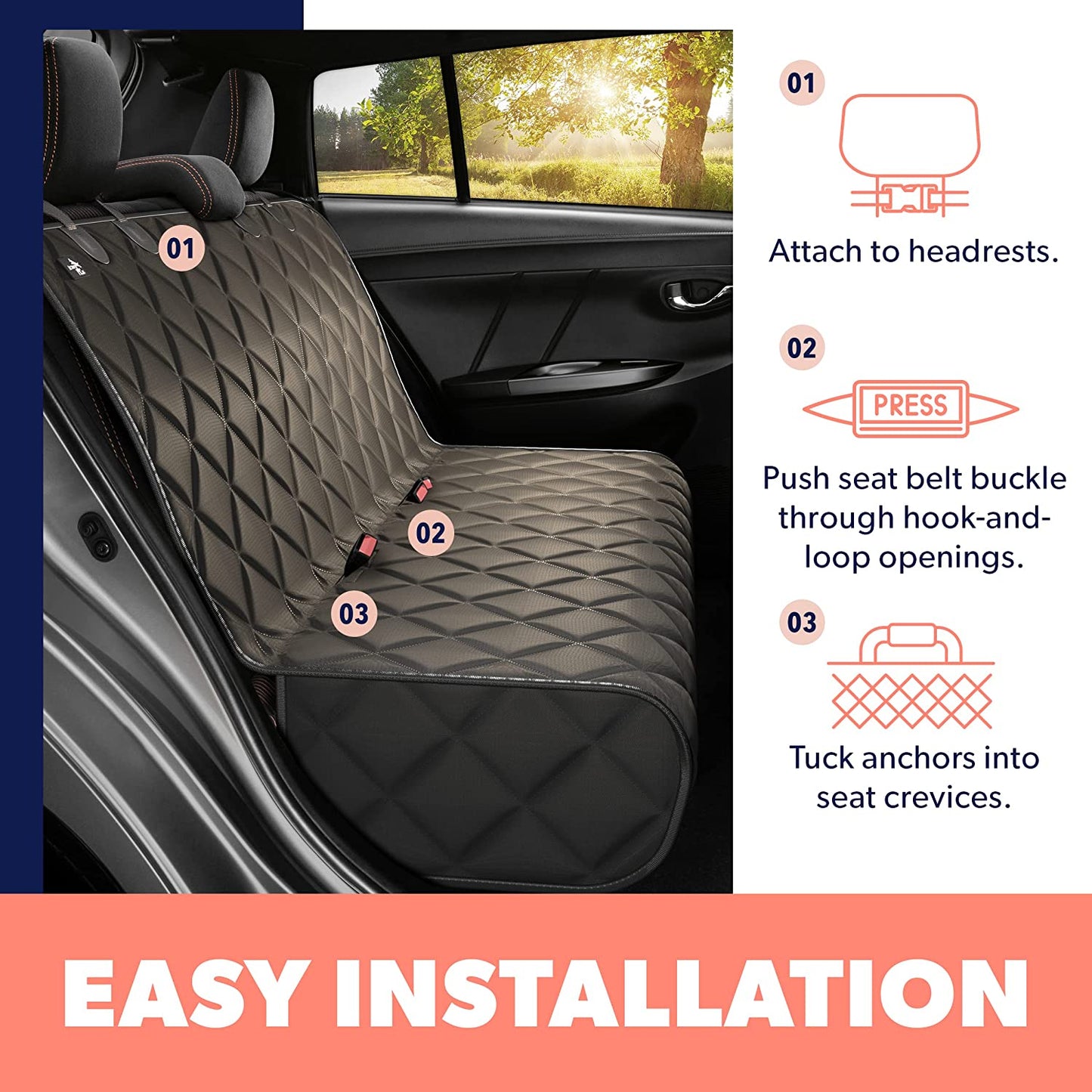 "Protect Your Car Seats with the Ultimate Waterproof and Durable Dog Seat Cover - Keep Your Vehicle Spotless and Scratch-Free!"