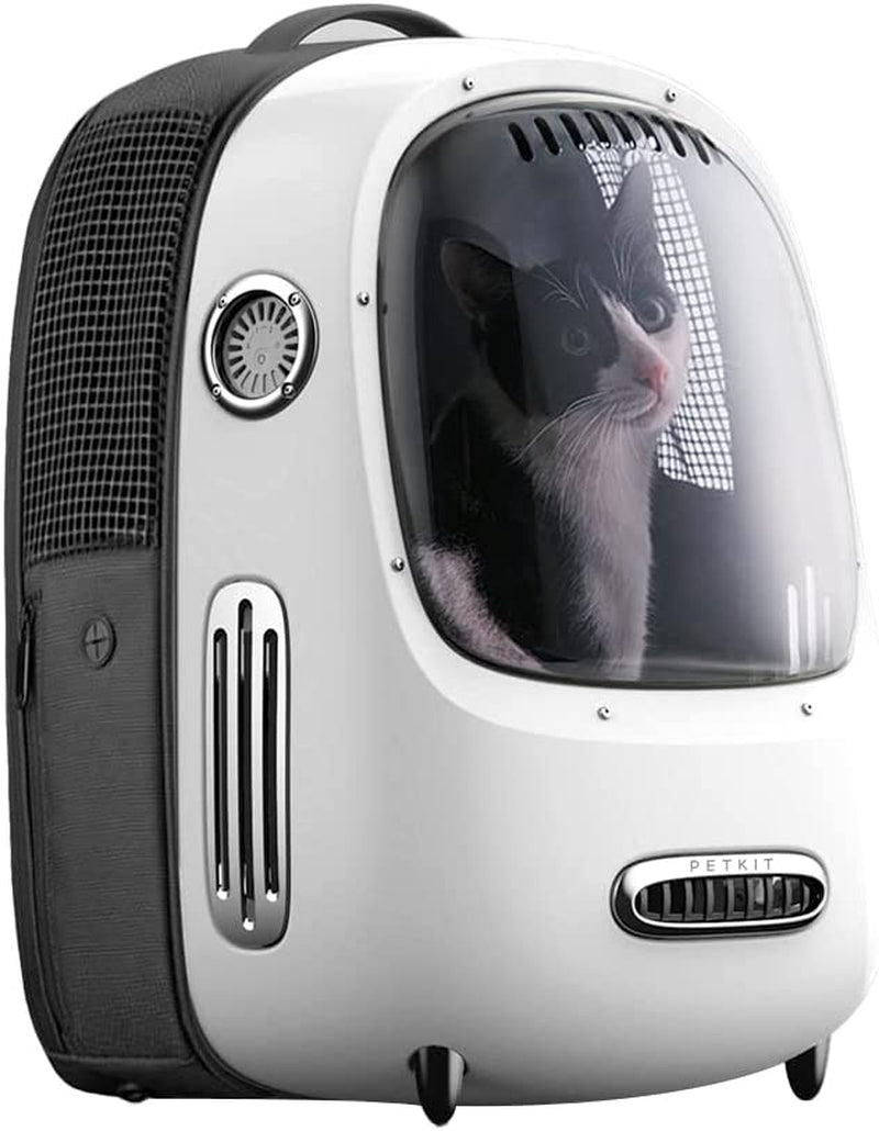"Stay Cool and Comfortable on Your Adventures with the Ultimate Ventilated Cat Backpack Carrier: Built-in Fan & Light Included!"