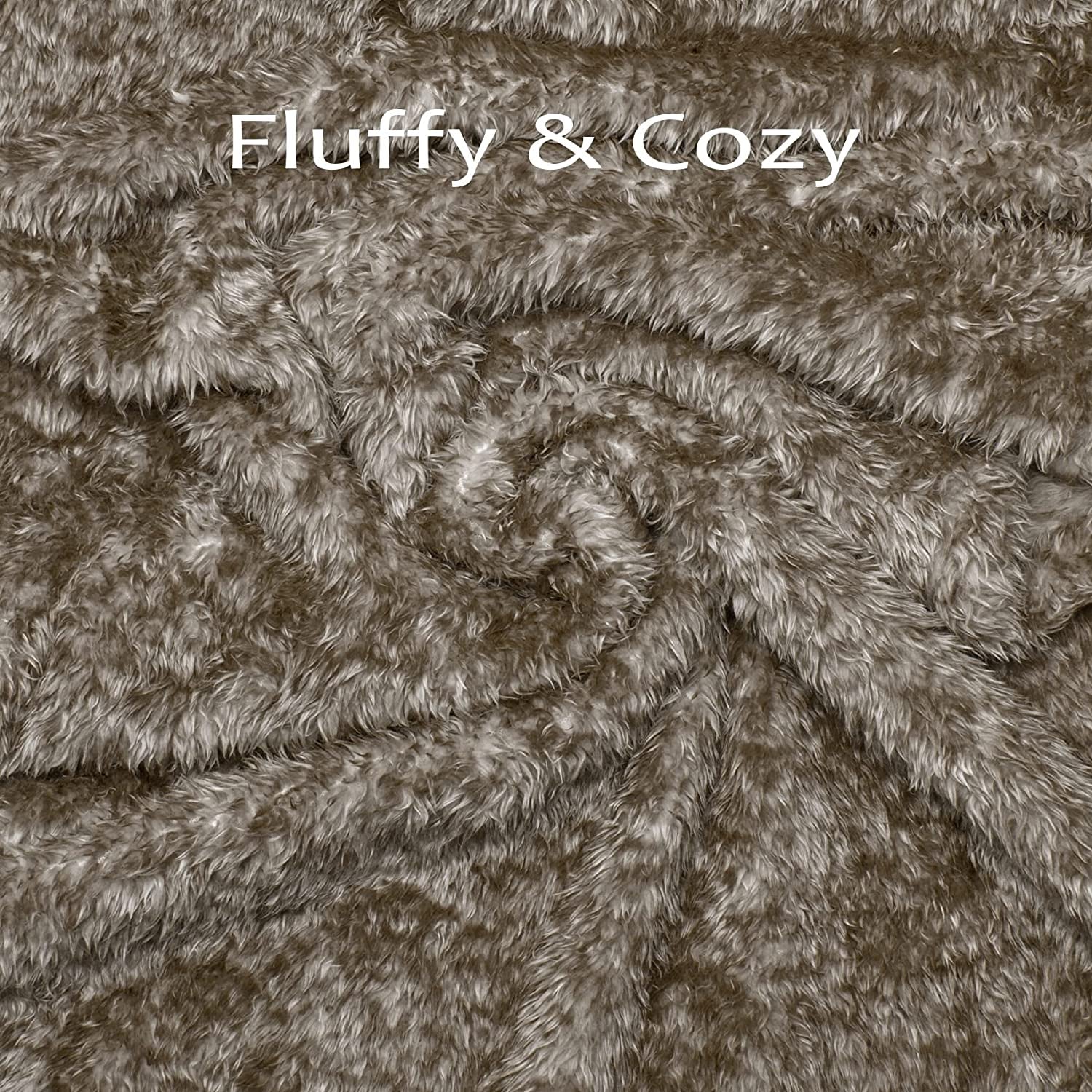 "Cozy Comfort for Your Furry Friend: Luxurious Fluffy Fleece Dog Blankets - Perfect for All Sizes of Dogs and Cats! Keep Your Pet Warm and Snuggled on Beds, Couches, Sofas, and Even While Traveling! Available in Stylish Taupe, 40X60 Inch Size."