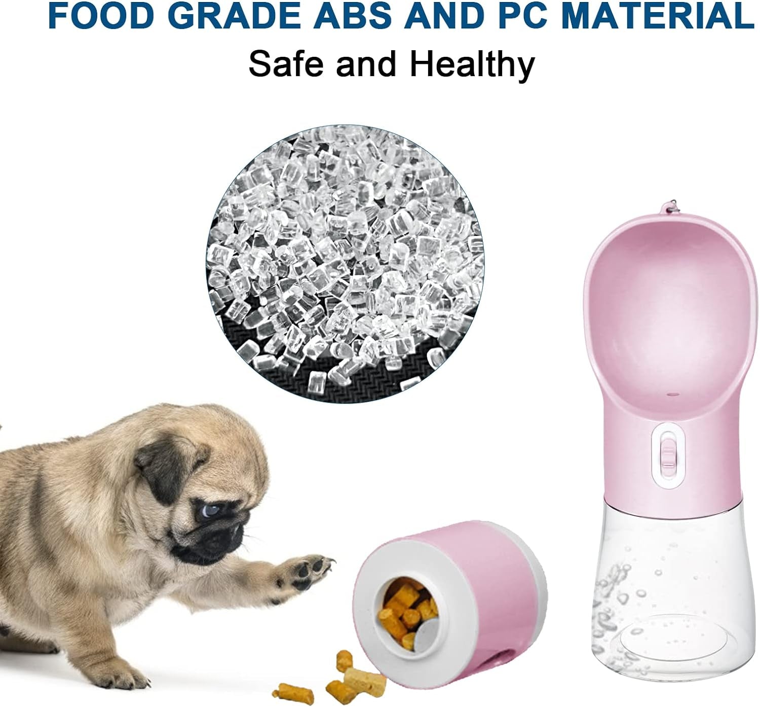 "4-in-1 Portable Dog Water Bottle - Leakproof and Convenient Pet Water Dispenser with Bonus Accessories for Walking and Travel - Stylish Pink Design"