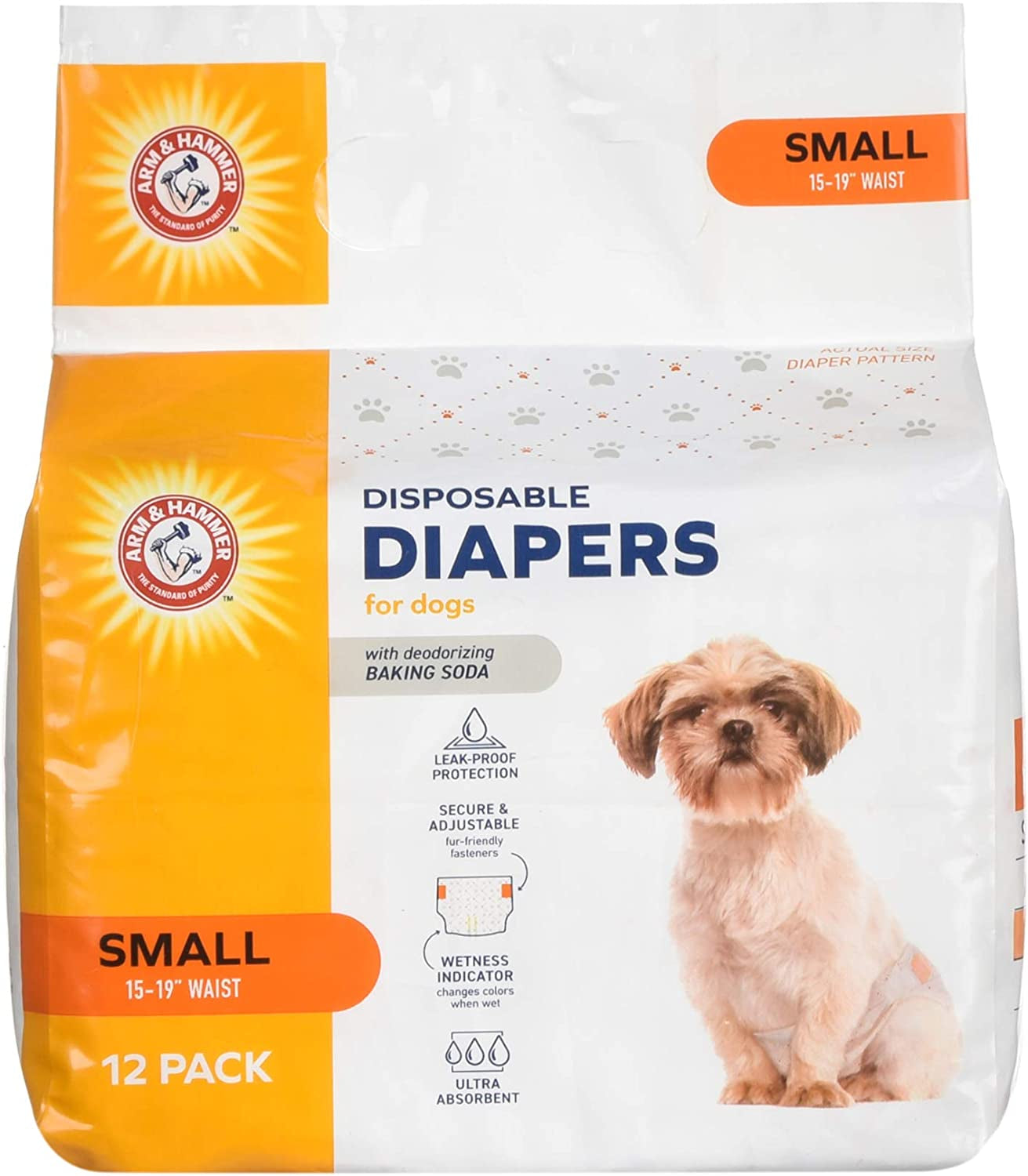 "Ultra-Absorbent Female Dog Diapers for Small Dogs - 12 Count | Leak-Proof, Adjustable, and Convenient Wetness Indicator for Your Precious Pets!"