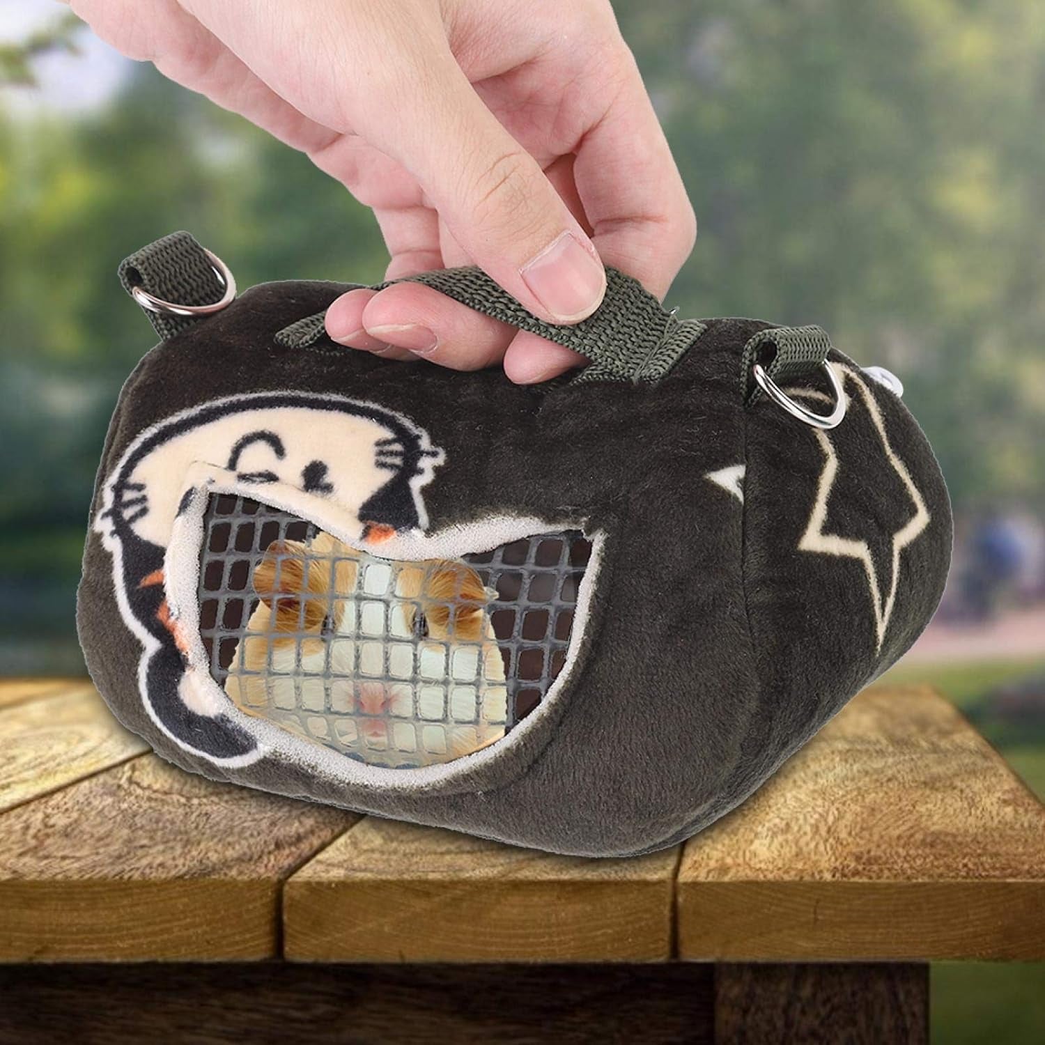 "Ultimate Portable Pet Carrier Bag - Stay Stylish on the Go with Breathable Design for Small Animals like Hedgehogs, Hamsters, and Squirrels - Perfect for Outdoor Adventures! (Size: Large)"