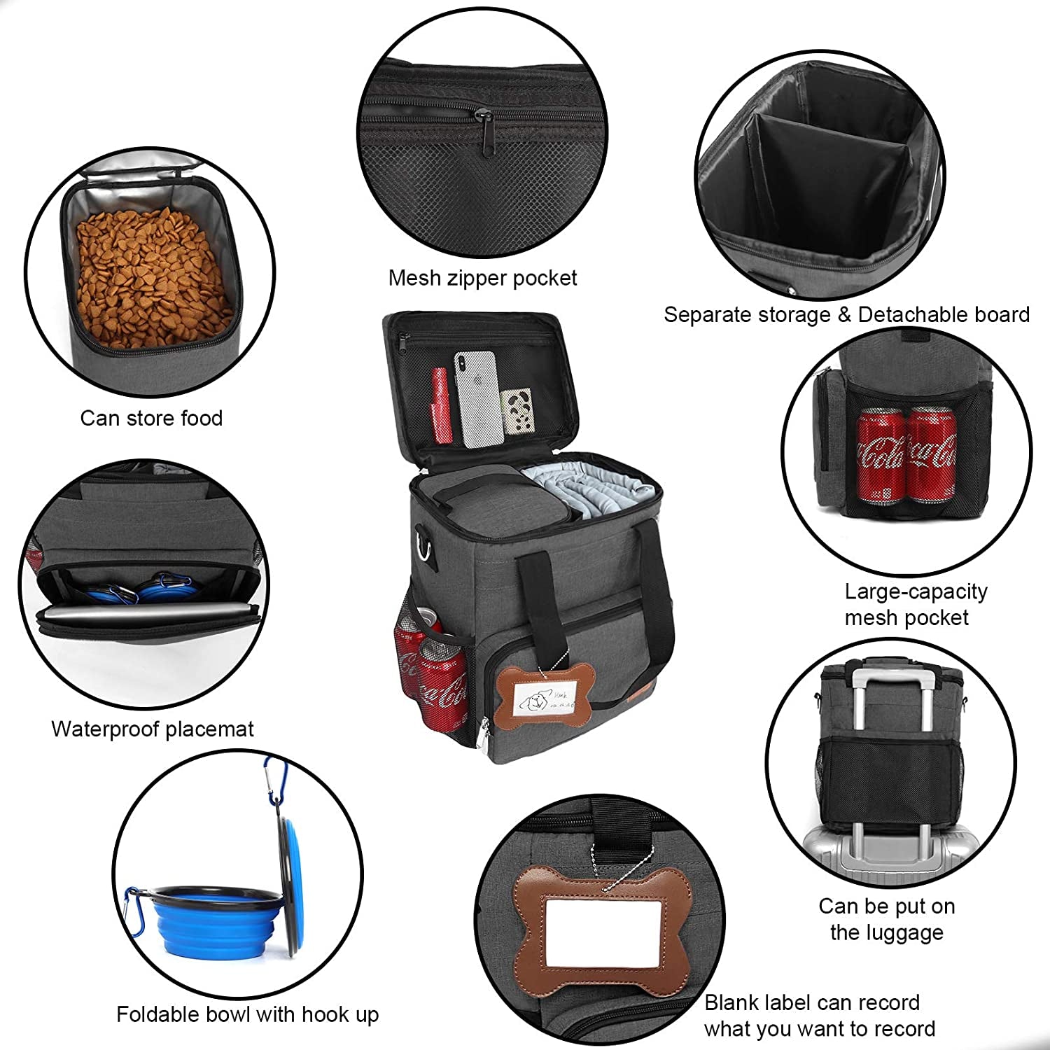 "Ultimate Dog Travel Kit: Adventure-ready Bag with Food Containers, Bowls, and More!"