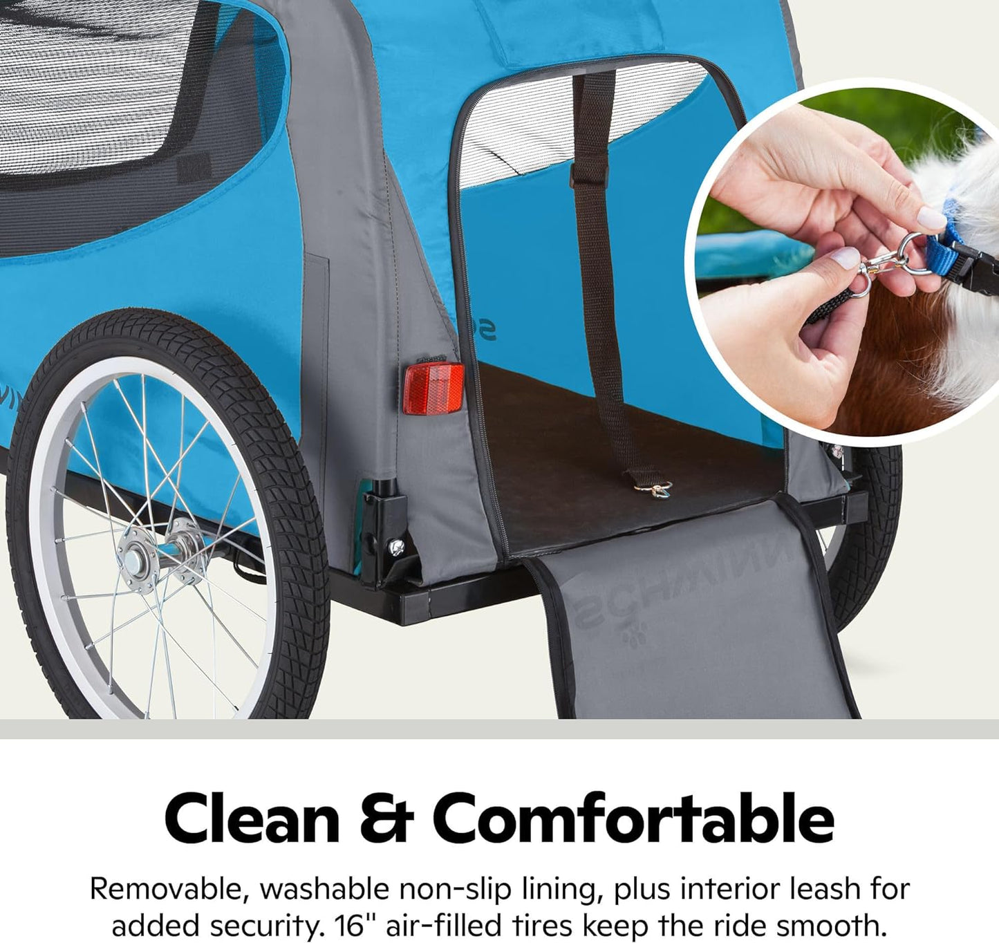 "Rascal Bike Dog Trailer: The Perfect Ride for Your Furry Friend! Easy Folding, Quick Release Wheel, and Washable Non-Slip Lining Included!"