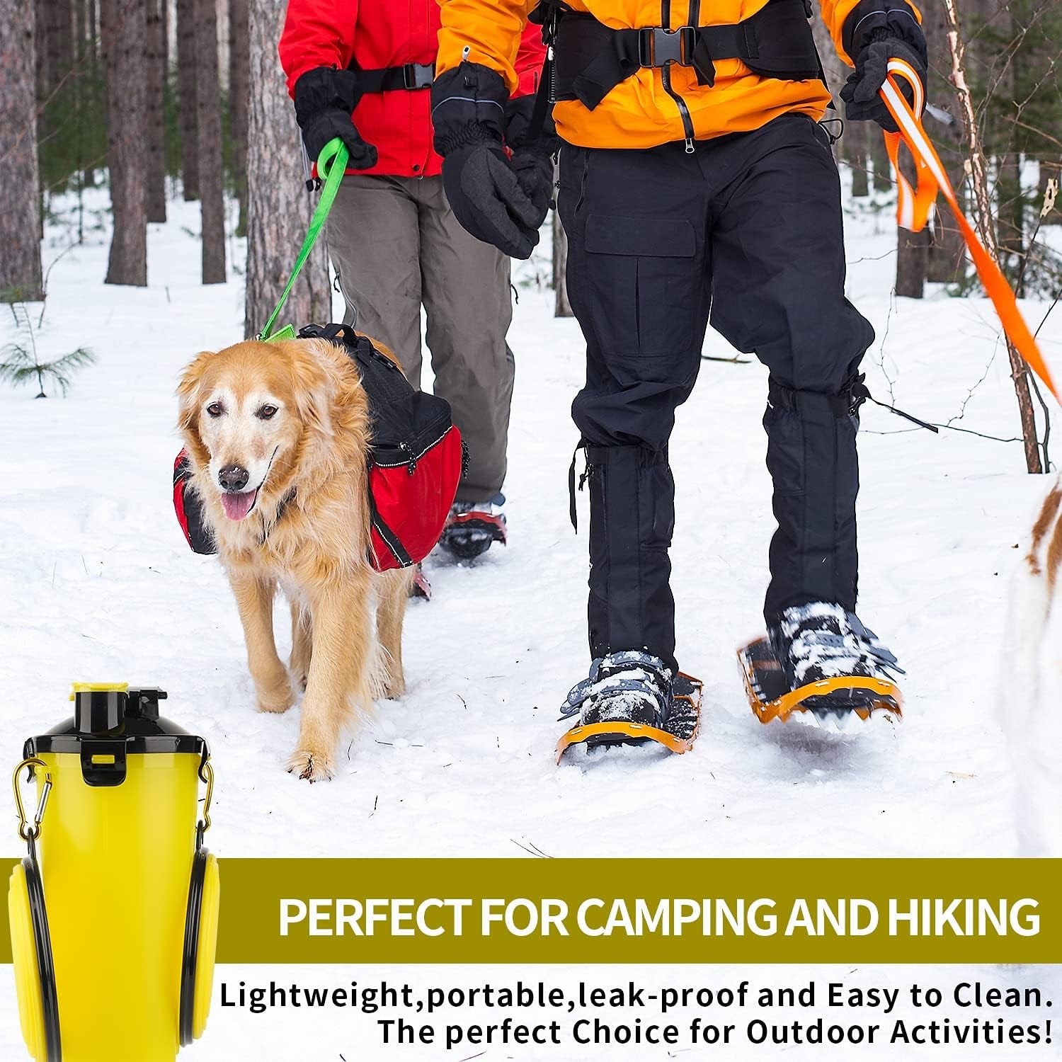 "Convenient 2-In-1 Dog Portable Bottle with Collapsible Bowls - Perfect for Pets on the Go!"