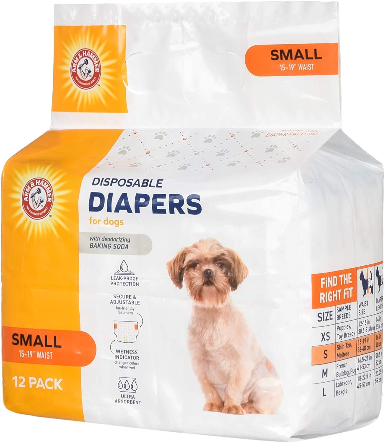 "Ultra-Absorbent Female Dog Diapers for Small Dogs - 12 Count | Leak-Proof, Adjustable, and Convenient Wetness Indicator for Your Precious Pets!"