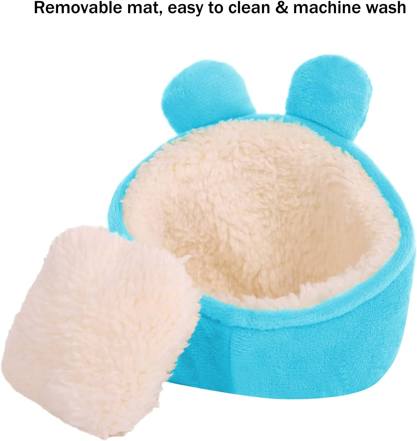 "Cozy Blue Hamster Mini Bed: The Perfect Nest for Small Pets, Lightweight and Warm, Ideal Cage Accessory for Dwarf Hamsters"